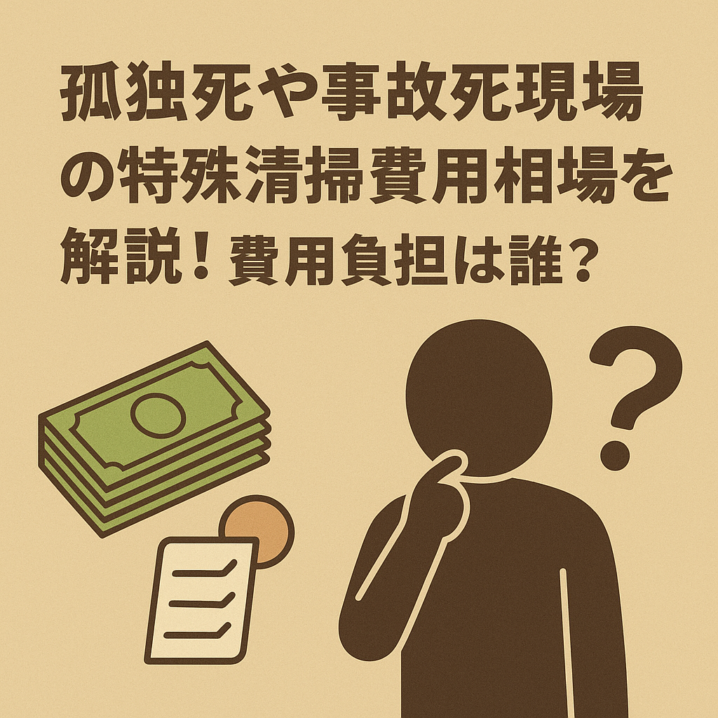 孤独死や事故死現場の特殊清掃費用相場を解説！費用負担は誰？相続放棄はできる？