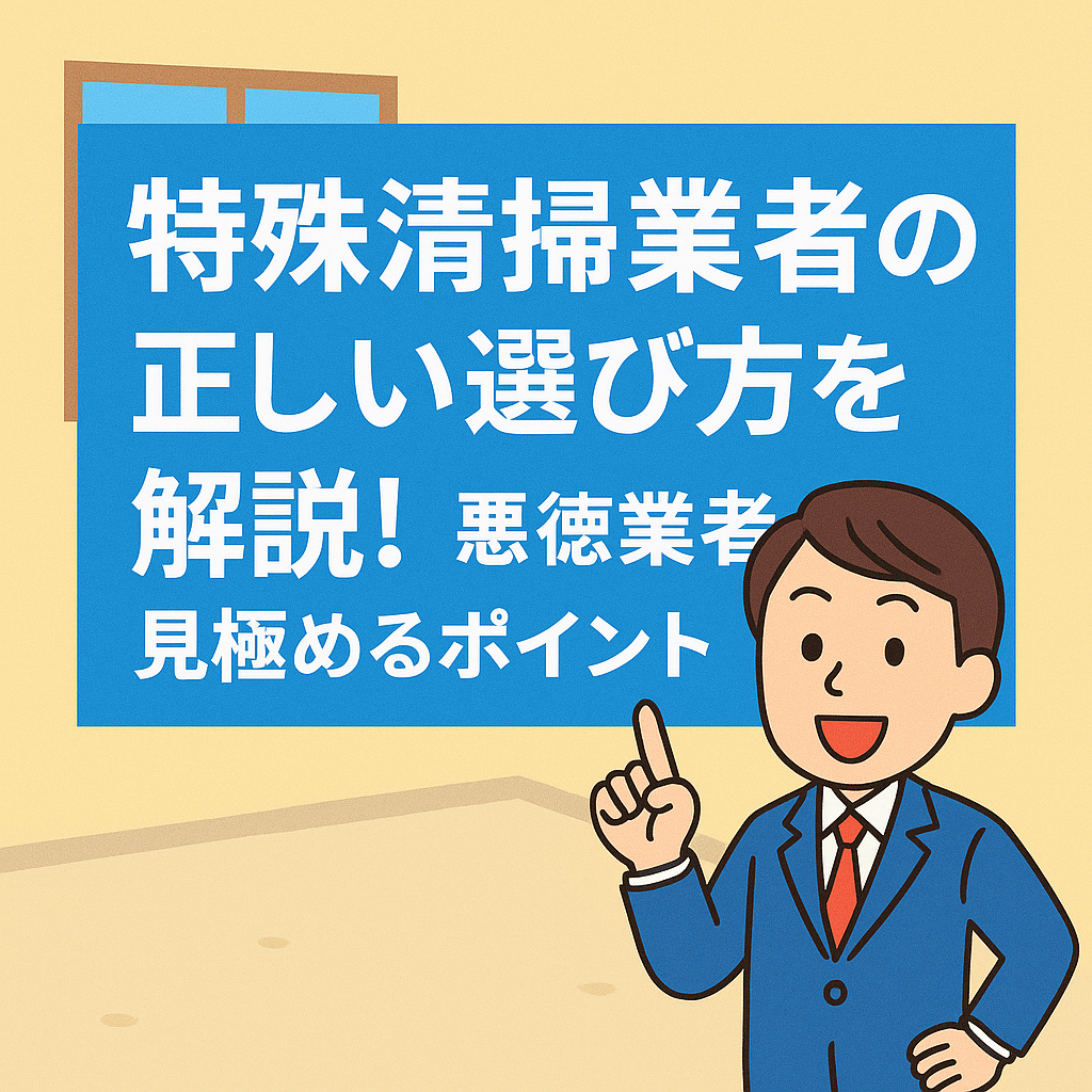 特殊清掃業者の正しい選び方を解説！悪徳業者を見極めるポイントはこれだ