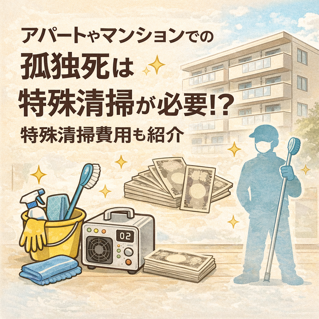 アパートやマンションでの孤独死は特殊清掃が必要！？特殊清掃費用も紹介