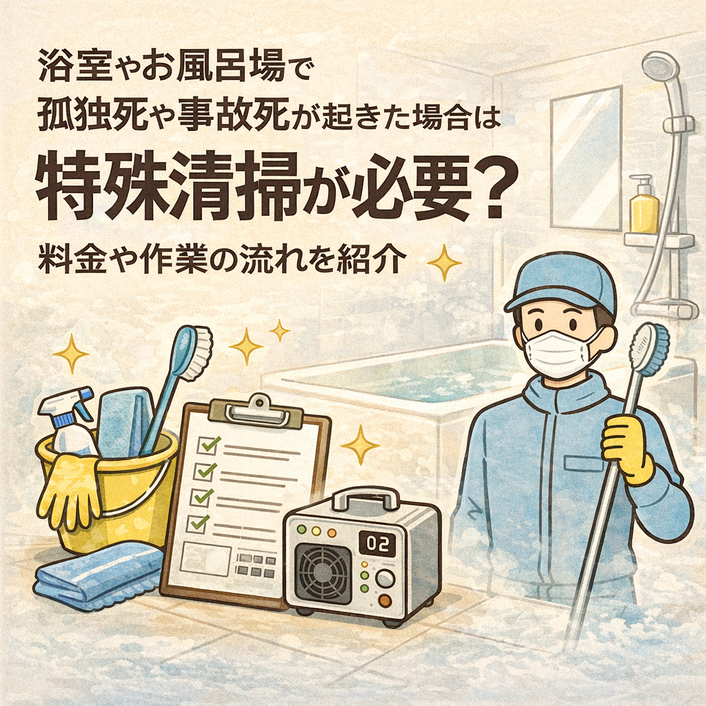 浴室やお風呂場で孤独死や事故死が起きた場合は特殊清掃が必要？料金や作業の流れを紹介