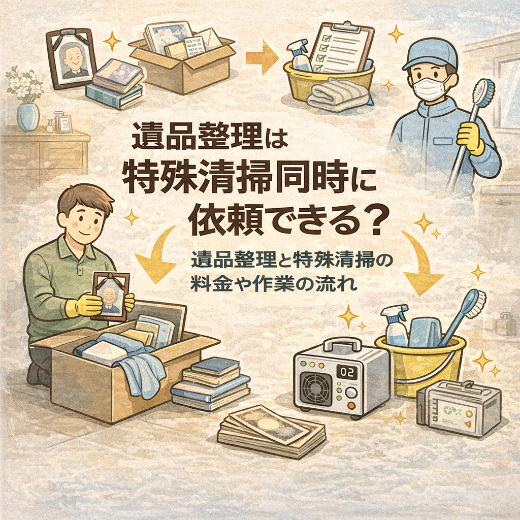 遺品整理は特殊清掃と同時に依頼できる？遺品整理と特殊清掃の料金や作業の流れ