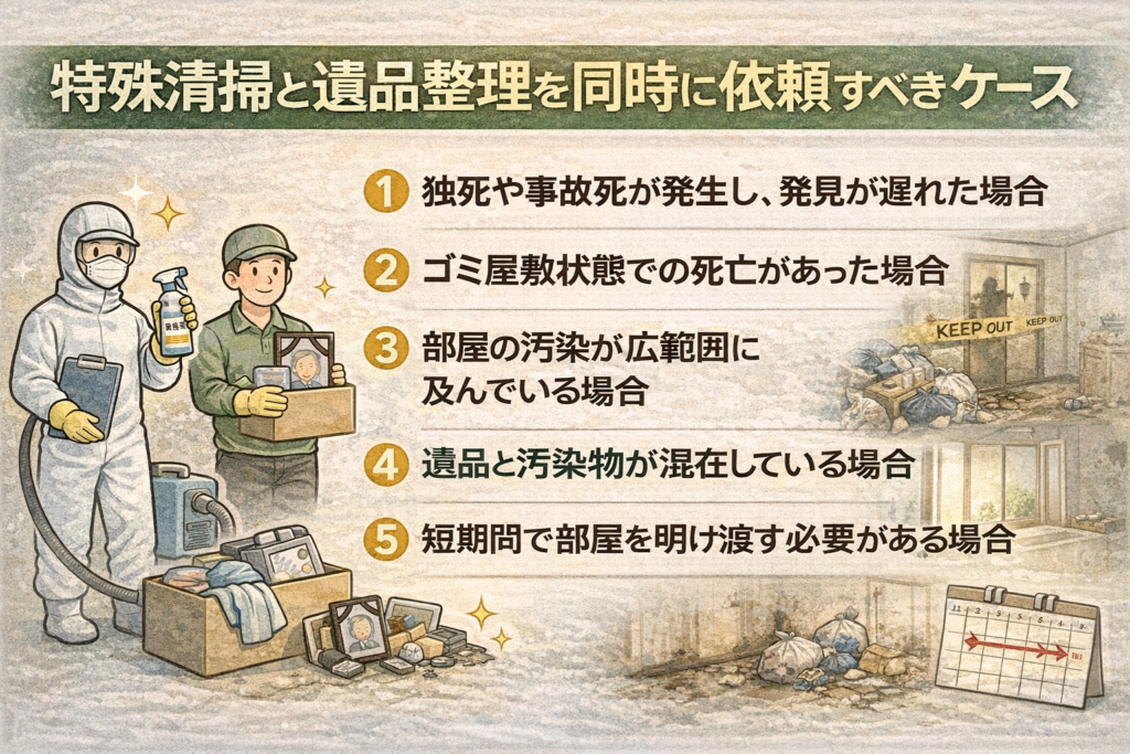 特殊清掃と遺品整理を同時に依頼すべきケース