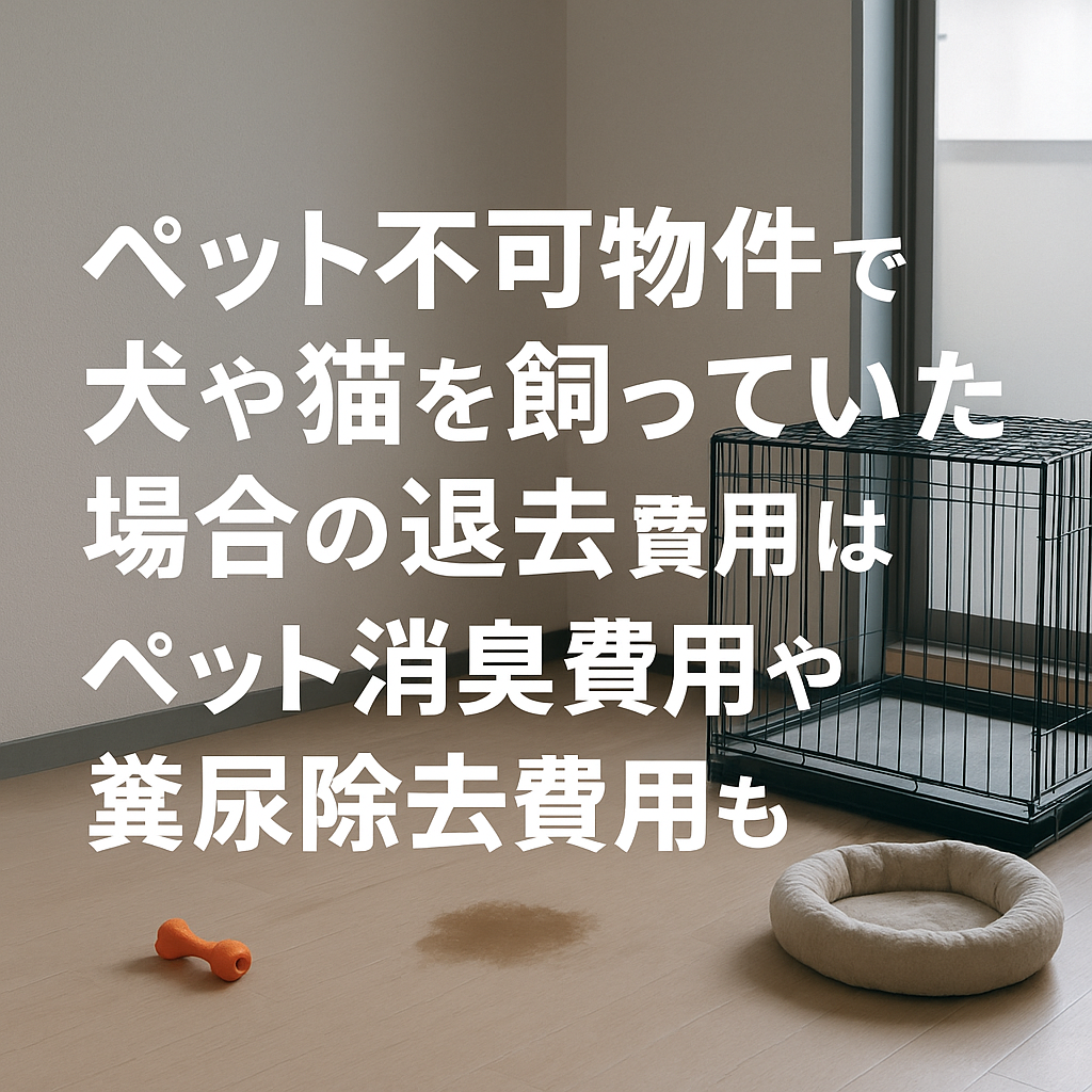 ペット不可物件で犬や猫を飼っていた場合の退去費用は？ペット消臭費用や糞尿除去費用も