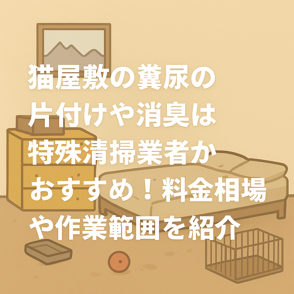 猫屋敷の糞尿の片付けや消臭は特殊清掃業者がおすすめ！料金相場や作業範囲を紹介