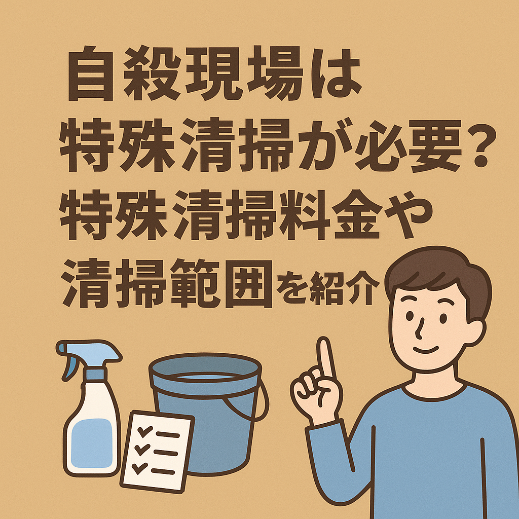 自殺現場は特殊清掃が必要？特殊清掃料金や清掃範囲を紹介