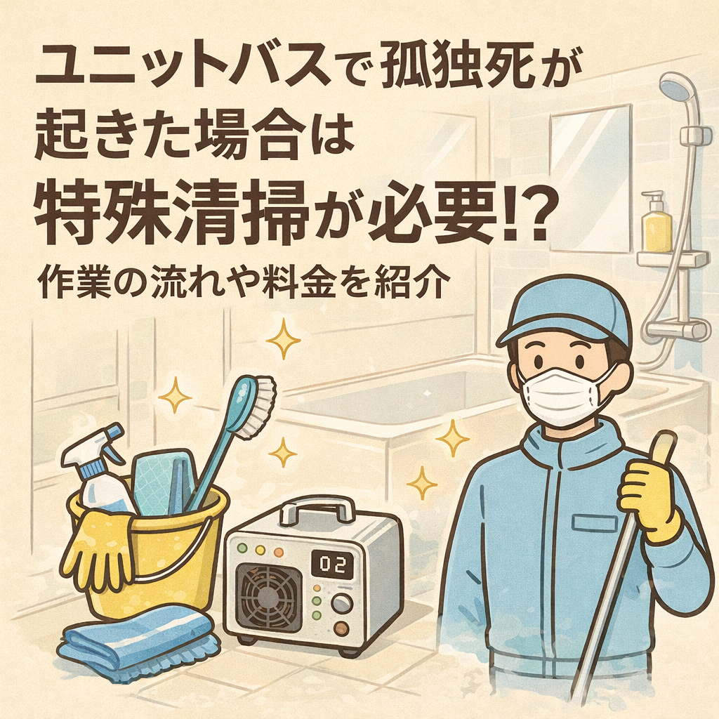 ユニットバスで孤独死が起きた場合は特殊清掃が必要!?作業の流れや料金を紹介