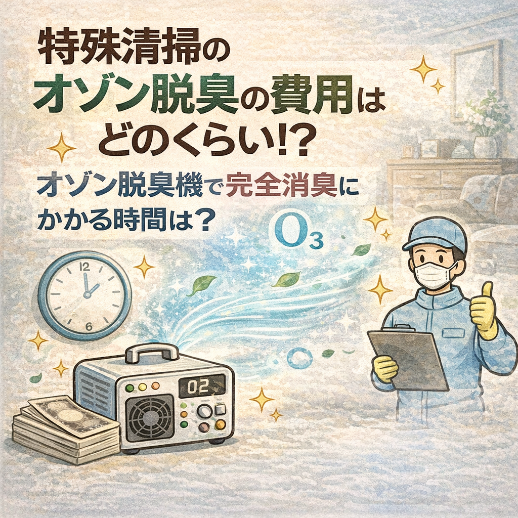 特殊清掃のオゾン脱臭の費用はどのくらい！？オゾン脱臭機で完全消臭にかかる時間は？